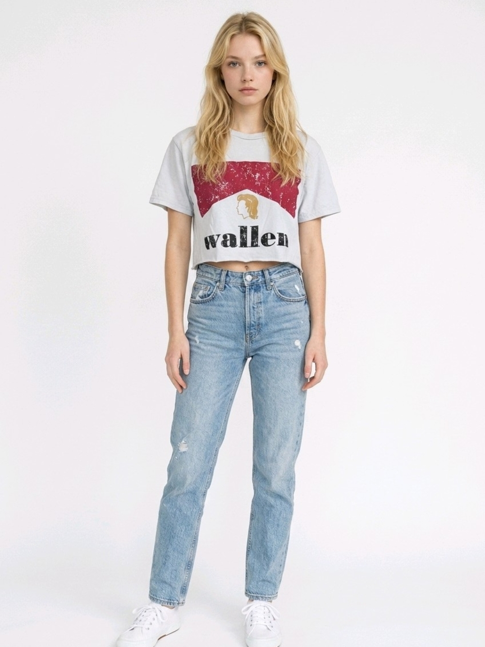 Morgan Wallen cropped women's tee size small